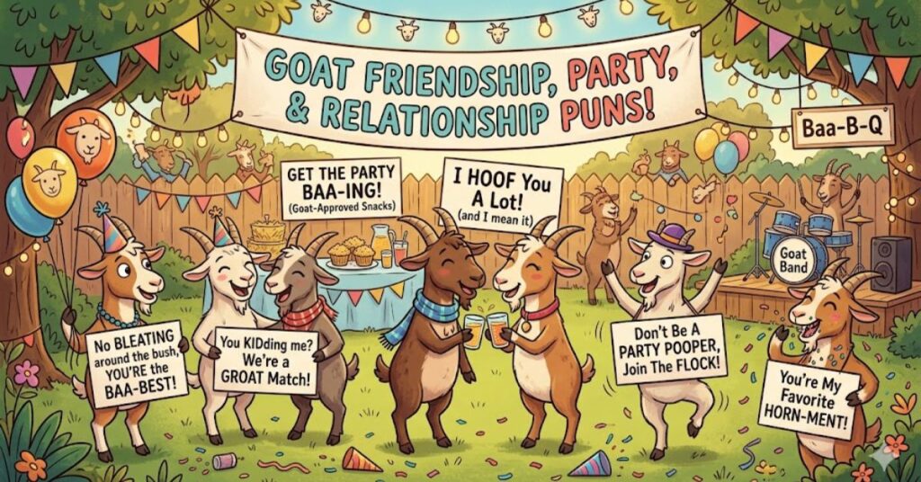 Goat Friendship, Party, and Relationship Puns