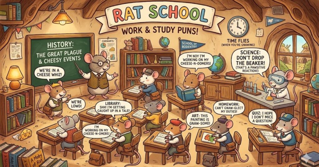 Rat School Work and Study Puns