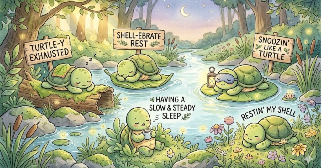 Sleepy And Relaxing Turtle Puns