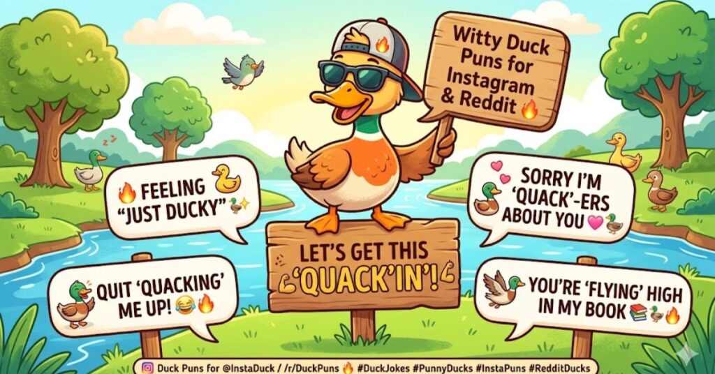 Witty Duck Puns for Instagram & Reddit 🔥
