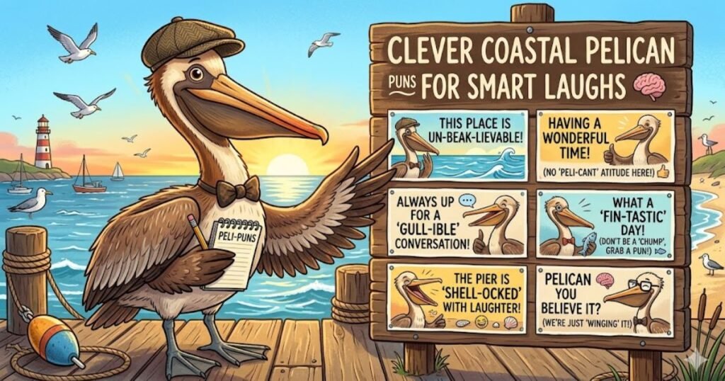 Clever Coastal Pelican Puns for Smart Laughs 🧠