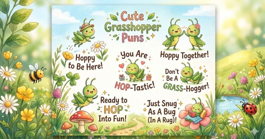 Cute Grasshopper Puns