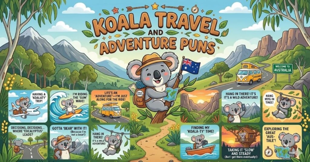 Koala Travel and Adventure Puns