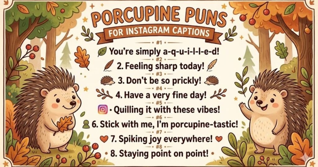 Porcupine Puns for Instagram Captions