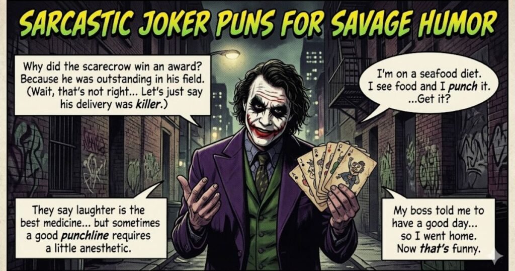Sarcastic Joker Puns for Savage Humor