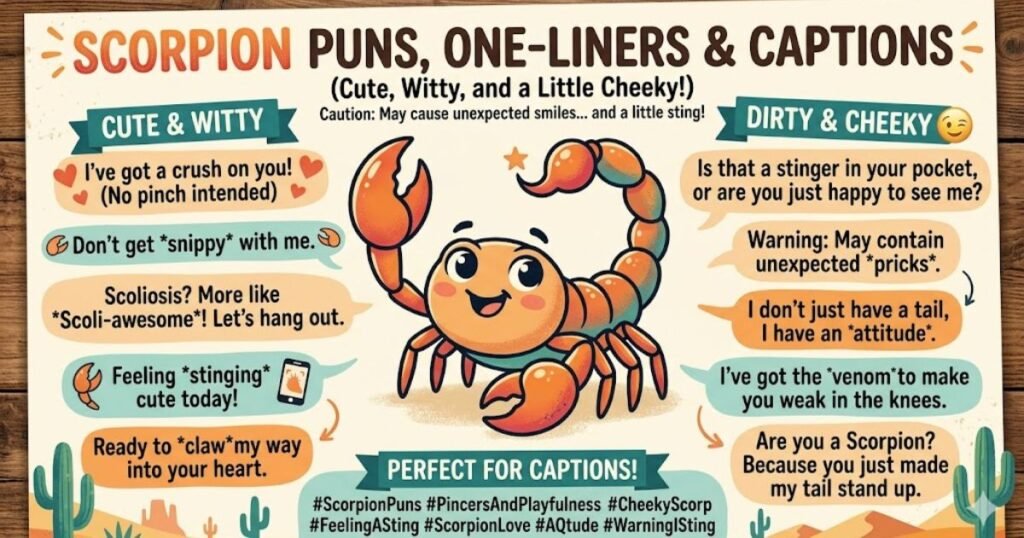 Scorpion Puns One Liners Captions Cute Dirty