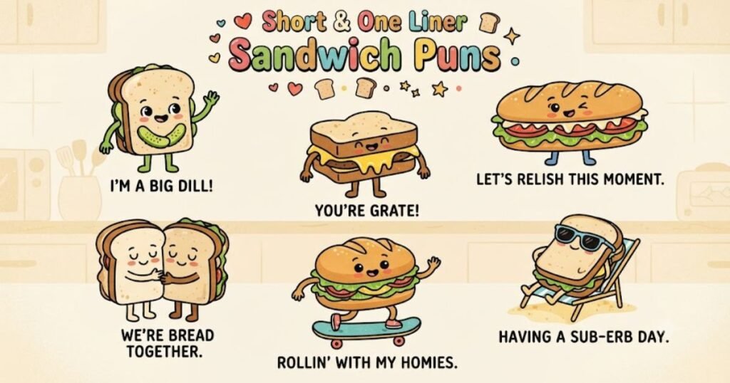 Short & One Liner Sandwich Puns