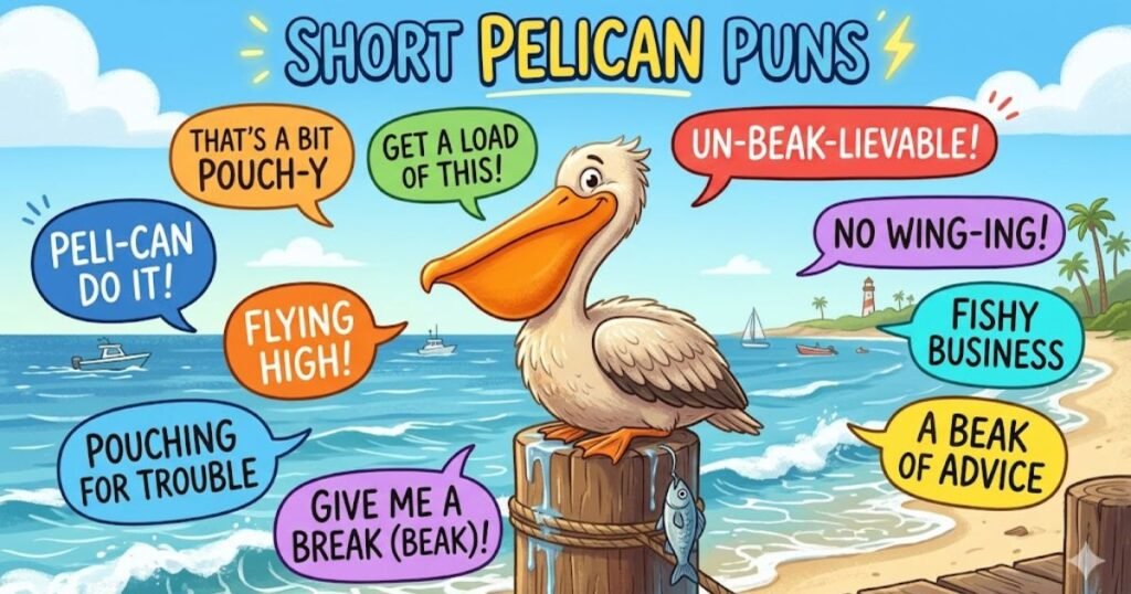 Short Pelican Puns ⚡