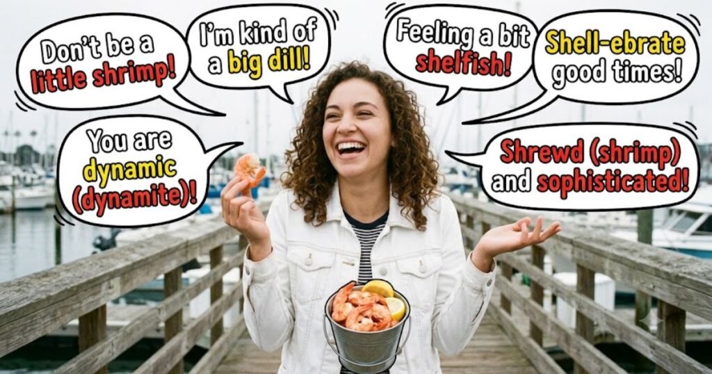 Shrimp puns captions