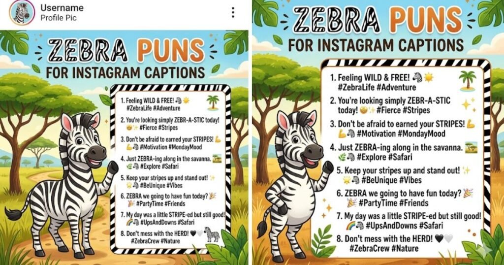 Zebra Puns for Instagram Captions