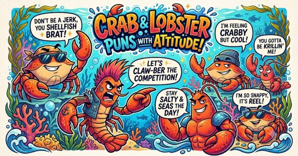 🦀 Crab & Lobster Puns With Attitude